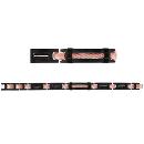 Bracelet Acier 316 L Noir Plaque Gros Cable Rose 3 Fermoirs Reglable