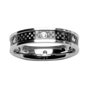 Bague Alliance Acier 316 L  + Carbone et Zirconium