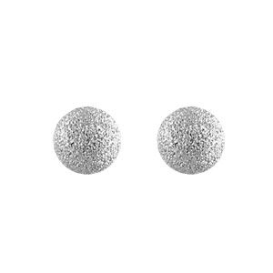 Boucles d'oreilles Argent 925 Boule Givrée 8 mm