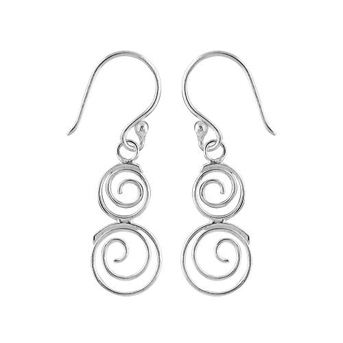 Boucles d'oreilles Argent 925 Double Spirale