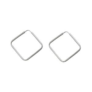 Boucles d'oreilles Argent 925 Créole Carré 30 mm