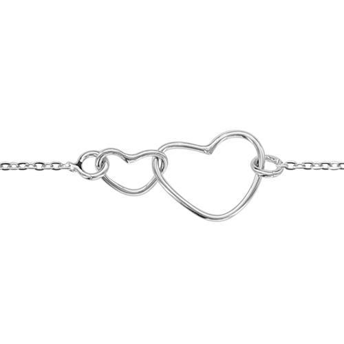 Bracelet Argent 925 Double Coeurs