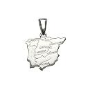 Pendentif Argent 925 Carte Espagne avec Villes