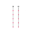 Boucles d'oreilles Tige Argent 925 Olives Résine Rose Fluo