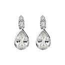 Boucles d'oreilles Argent 925 et Zirconium Forme Goutte Blanc