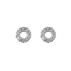 Boucles d'oreilles Argent 925 et Zirconium Petit Rond Serti