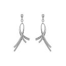 Boucles d'oreilles Argent 925 et Zirconium Motif Ruban 