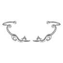 Boucles d'oreilles de Lobe Argent 925 et Zirconium Chat