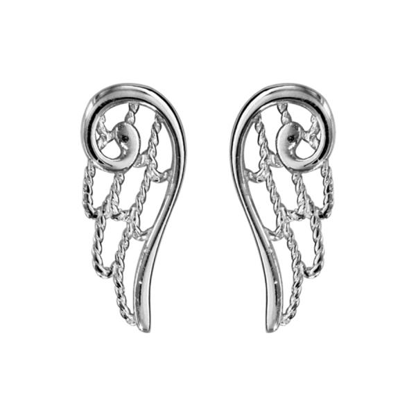 Boucles d'oreilles Argent 925 Aile d'Ange Dentelé