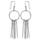 Boucles d'oreilles Argent 925 Anneau Multi-Fils Zirconium Blancs