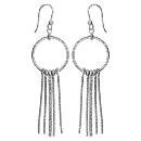 Boucles d'oreilles Argent 925 Anneau Multi-Fils Zirconium Blancs