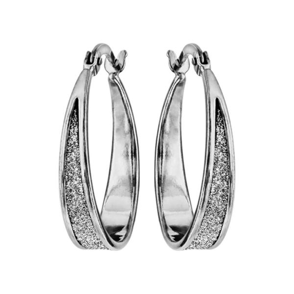 Boucles d'oreilles Argent 925 Créoles Glitter Blanc