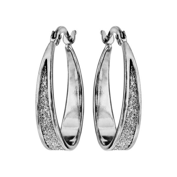 Boucles d'oreilles Argent 925 Créoles Glitter Blanc