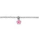 Bracelet Argent 925 Enfant 3 Pampilles Fleurs Rose