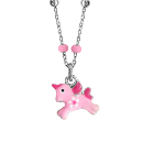 Collier Argent 925 Pendentif Licorne Rose 