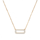 Collier Argent 925 Doré Pendentif Rectangulaire Résine Blanche