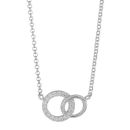 Collier Argent 925 et Zirconium Blanc 2 Cercles Entremelés