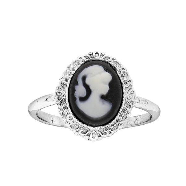 Bague Argent 925 Camé Noir