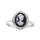 Bague Argent 925 Camé Noir