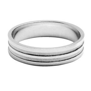 Bague Alliance Argent 925 Diamantée Sablée 5 mm