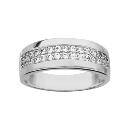 Bague Argent 925 et Zirconium Sertis Double Rangs