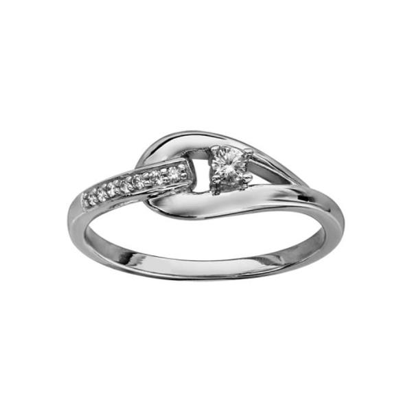 Bague Argent 925 Entrelace Zirconium Blanc Sertis