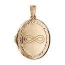 Pendentif Argent 925 Dorure Jaune Cassolette Ovale Infini 20 mm à Graver