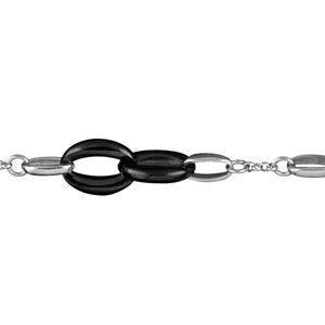 Bracelet Acier 316 L Maillons Entrelaces Noirs