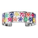 Bracelet Acier 316 L avec Nacre Motif Fleurs Colorées