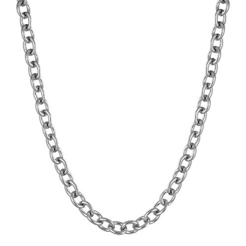 Collier Acier 316 L Maille Jaseron 8 mm Fil Rond