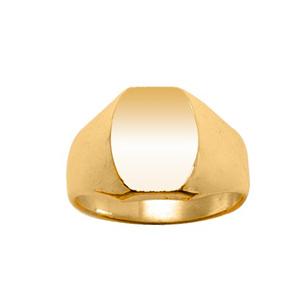 Chevalière Plaqué Or Vermeil Tonneau 13 x 10 mm