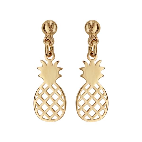 Boucles d'oreilles Plaqué Or Ananas 