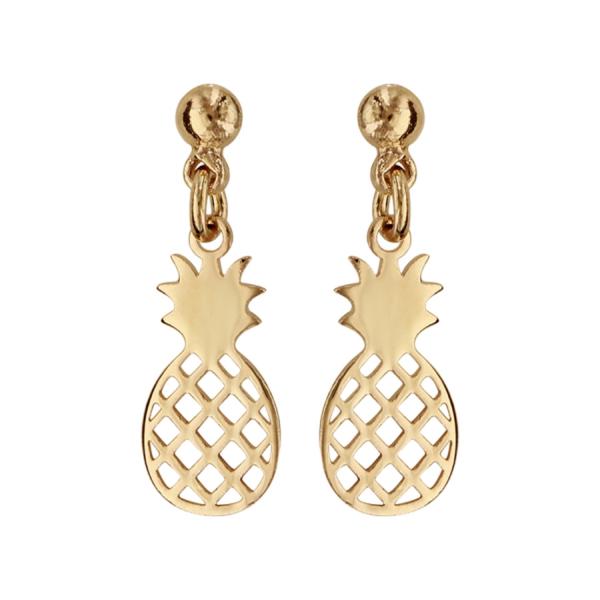 Boucles d'oreilles Plaqué Or Ananas 