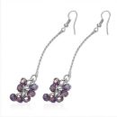 Boucles d'oreilles Acier 316 L et Perles Améthyste