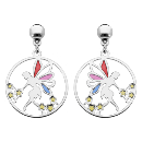 Boucles d'oreilles Argent 925 Elfe Vitrail Translucide 