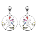 Boucles d'oreilles Argent 925 Elfe Vitrail Translucide 