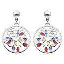 Boucles d'oreilles Argent 925 Papillon Vitrail Translucide 