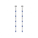 Boucles d'oreilles Tige Argent 925 Olives Résine Bleu Foncé