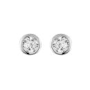 Boucles d'oreilles Argent 925 et Zirconium Rond Serti Clos 5 mm