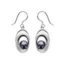 Boucles d'oreilles Argent 925 Perle d'eau Grise 