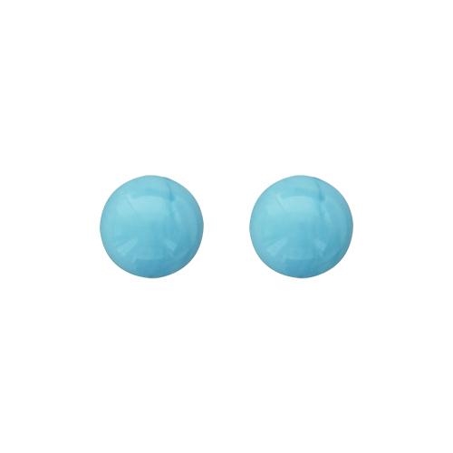 Boucles d'oreilles Argent 925 Boules Jade Turquoise 6 mm