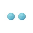 Boucles d'oreilles Argent 925 Boules Jade Turquoise 6 mm