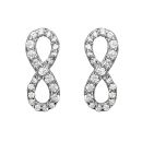 Boucles d'oreilles Argent 925 et Zirconium Blanc Serti Symbole Infini