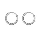 Boucles d'oreilles Argent 925 Rhodié Créole Tube 2 mm Diam. 20 mm