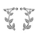 Boucles d'oreilles de Lobe Argent 925 et Zirconium Feuilles