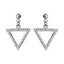 Boucles d'Oreilles Argent 925 Forme Triangle avec Zirconium Sertis