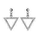 Boucles d'Oreilles Argent 925 Forme Triangle avec Zirconium Sertis