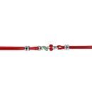 Bracelet Argent 925 Enfant Double Cordon Rouge Motif Cerise