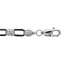 Bracelet Argent 925 Céramique Noire Pastilles Zirconium Sertis