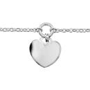 Bracelet Argent 925 Chainette Pampille Coeur Option Gravure